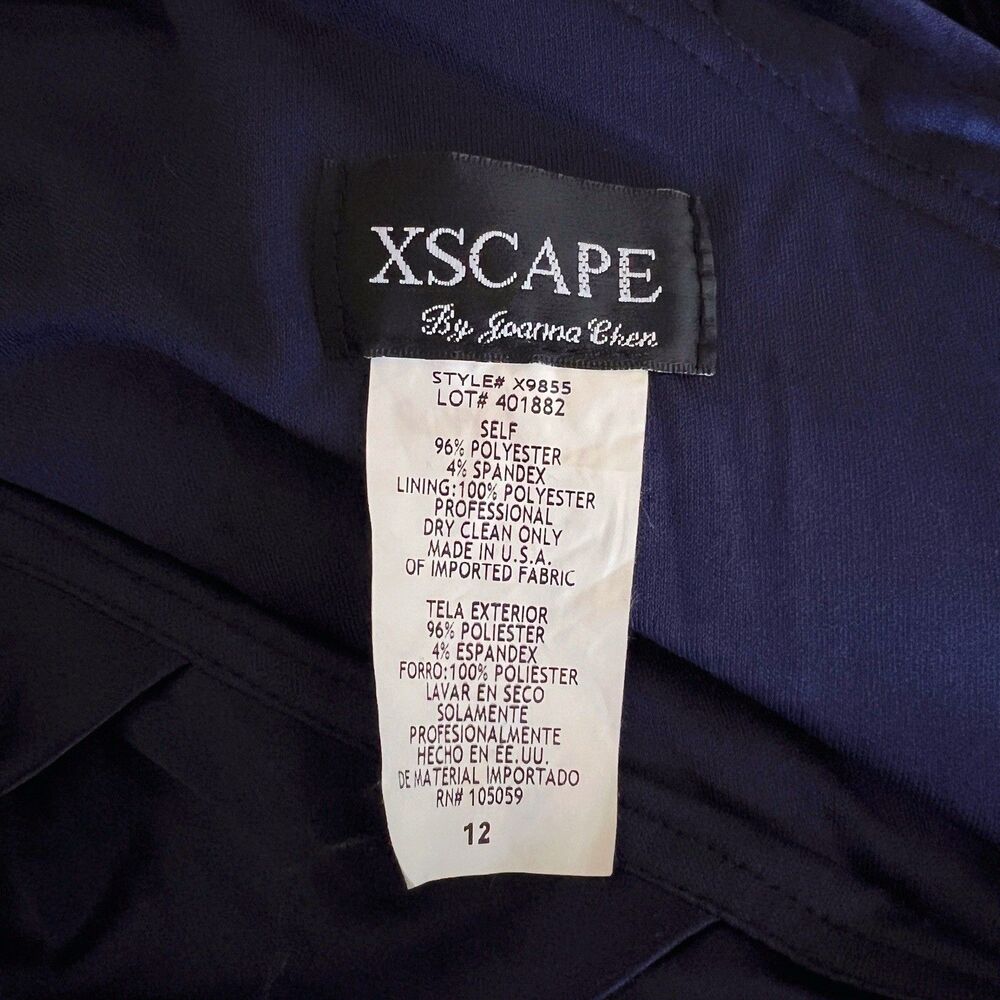Xscape Y2K Mermaid Prom Dress 12 One Shoulder Satin Maxi Gown Whimsigoth Vintage - Picture 2 of 12